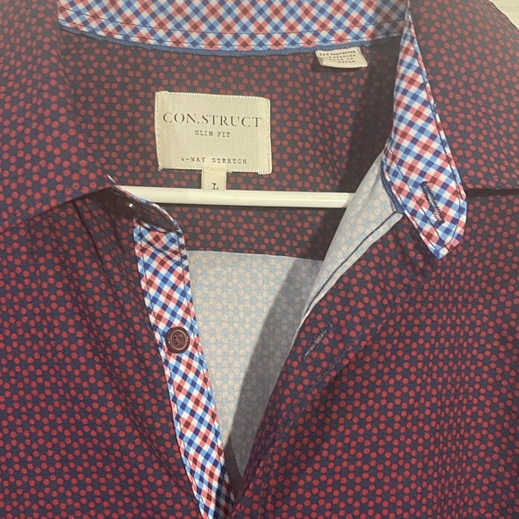 Stylish Burgundy Patterned Men's Shirt - Picture 8 of 9